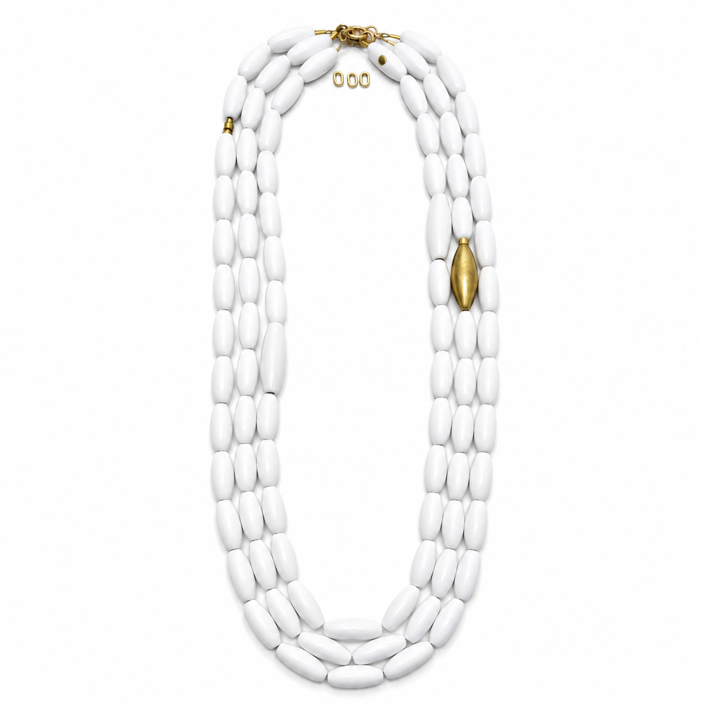 Extra long white necklace caro original 0369094 image 2