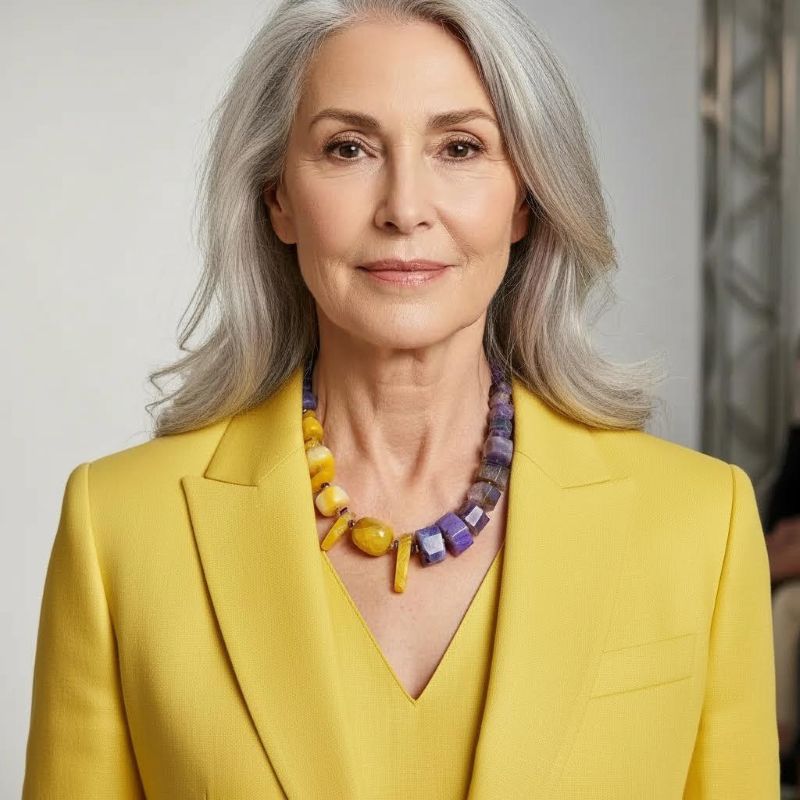 Natural Stone Necklace 0369009. Radiate confidence and individuality with this one-of-a-kind Purple & Yellow Agate Necklace, a celebration of natural beauty and vivid design. Featuring a striking combination of deep purple and bright yellow agate stones, this handcrafted natural stone necklace creates an elegant contrast that catches the eye and uplifts the spirit. Each stone is carefully selected and arranged to maximize visual impact, resulting in a festive and sophisticated necklace. Measuring 18 inches in length, the stone necklace rests gracefully along the neckline, perfectly proportioned for everyday elegance or special occasions. The natural agate stones, rich with unique patterns and translucent depth, tell their own story. Agate was first discovered by the ancient Greek philosopher Theophrastus in the Dirillo River of Sicily—then known as Acate—and has long been valued for its grounding energy and timeless beauty. This stunning natural stone necklace is perfect for adding a touch of elegance to any outfit. This piece isn’t just jewelry—it’s wearable history and vibrant artistry in one. With only a single necklace available, you’ll be wearing a truly exclusive treasure that reflects your distinctive style. Whether you choose it for its vibrant palette, its historical connection, or its rare availability, this necklace is sure to become a beloved highlight in any collection. Bold, radiant, and utterly unique.