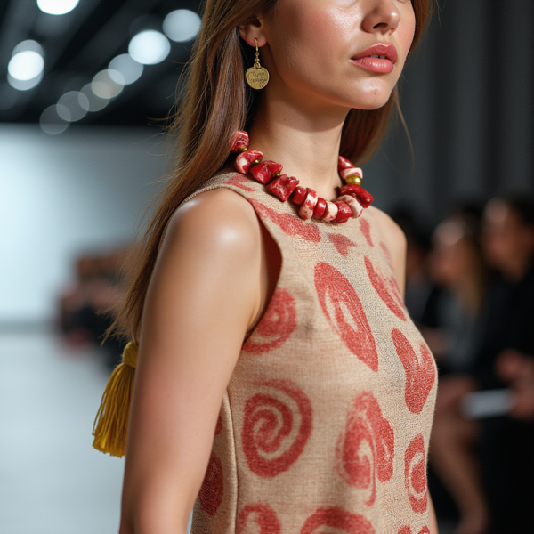 This unique necklace features a stunning combination of two-tone natural coral beads in vibrant red and white, complemented by elegant gold-colored wooden beads. The irregular shape of the medium-sized coral beads enhances the necklace's unique charm, making it a perfect accessory for both daytime and evening wear. Measuring 17 inches in length and weighing 8 ounces, this lightweight piece is designed for easy travel, allowing you to showcase its beauty wherever you go.  The addition of a gold heart clasp adds a touch of romance, making this necklace a statement piece that embodies simplicity and sophistication.