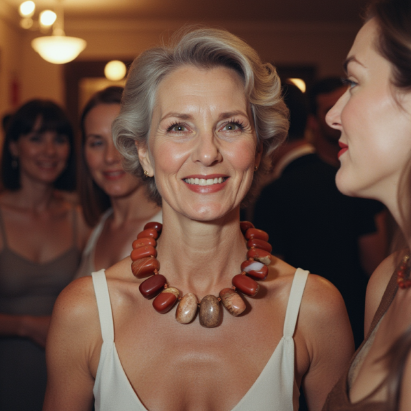 Discover the beauty of our handcrafted necklace featuring irregularly shaped natural semi-precious Red Jasper stone beads, elegantly knotted to fit the contours of your neck. The warm, earthy tones of the polished Red Jasper, which resemble the rich colors of clay, create a unique and stylish accessory that complements any outfit. With a history steeped in metaphysical significance, Red Jasper is believed to connect you to the earth's evolution and fertility, making this necklace not just a fashion statement but also a piece of nature's story. Embrace the spirit of Mother Earth with this stunning necklace that celebrates both beauty and heritage.