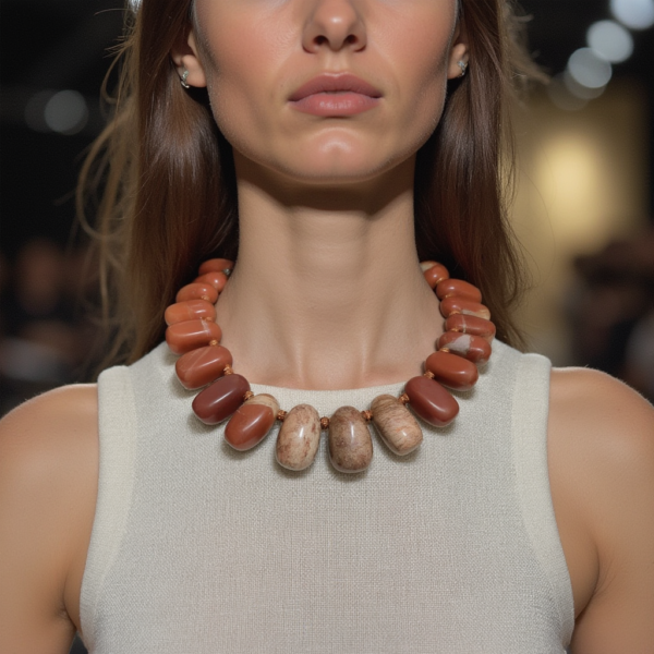 Discover the beauty of our handcrafted necklace featuring irregularly shaped natural semi-precious Red Jasper stone beads, elegantly knotted to fit the contours of your neck. The warm, earthy tones of the polished Red Jasper, which resemble the rich colors of clay, create a unique and stylish accessory that complements any outfit. With a history steeped in metaphysical significance, Red Jasper is believed to connect you to the earth's evolution and fertility, making this necklace not just a fashion statement but also a piece of nature's story. Embrace the spirit of Mother Earth with this stunning necklace that celebrates both beauty and heritage.