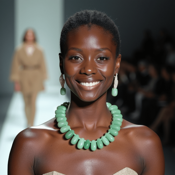 Aventurine Necklace 0369059 - Infuse your look with positivity and vibrant style with the Lucky Charm Necklace—a handcrafted treasure that blends beauty, comfort, and meaning in one graceful design. This stunning green necklace is made from irregularly shaped semi-precious stone, each bead polished to reveal its unique vibrancy and natural shimmer. Tiny flecks of Fuchsite crystal add a sparkling depth, giving the piece a lively, light-catching appeal that feels both earthy and elegant. Measuring just right to contour the neckline with ease, this necklace is finished with a sleek silver clasp that adds a modern touch of refinement. The irregular shapes of the beads lend the necklace a handcrafted charm, while ensuring it drapes comfortably and stylishly, whether you're dressing for a special event or embracing everyday elegance. More than just a visual delight, Aventurine is revered as a stone of luck and opportunity—believed to attract positive energy, open doors, and encourage bold new beginnings. Whether worn as a personal talisman or gifted with intention, this necklace carries a spirit of optimism and grace.  Ideal for any occasion and every wardrobe, the  Lucky Charm Necklace is more than an accessory—it’s a statement of style infused with soulful energy.