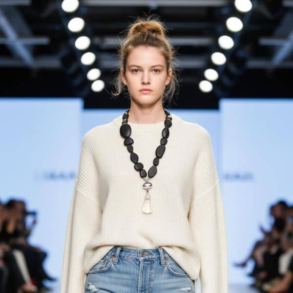 Modern elegance meets dramatic minimalism in the Matte Black, Silver and Clear Drop Pendant Necklace—an exquisite accessory designed to stand out through contrast and quiet sophistication. This striking necklace features flattened beads in a velvety matte black finish, creating a sleek foundation that feels both refined and edgy. At its center, a clear and silver drop pendant adds fluidity and light-catching brilliance, drawing the eye with subtle sparkle. The juxtaposition of matte texture and glossy shine makes this necklace ideal for enhancing black-on-black outfits, adding just enough visual intrigue without breaking the monochrome spell. Its clean silhouette lends itself beautifully to layering, yet remains bold enough to wear solo as a statement piece. Whether styled with tailored separates, casual knits, or evening wear, this necklace adapts seamlessly, offering elevated design with everyday versatility. The neutral palette ensures compatibility with a range of looks, while the drop pendant provides a sculptural focal point that balances simplicity and allure. For those who appreciate pieces that speak through detail and restraint, the Matte Black & Silver Drop Pendant Necklace is a masterclass in understated drama—a go-to choice when your style calls for depth, polish, and timeless appeal.