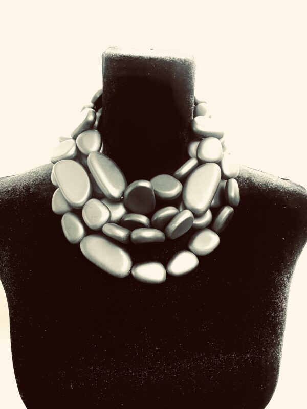 Elegant, extra long, irregular beads, matte color. Wear it as multiple strands or one long statement necklace. The necklace measures 39 INC/99CM, 17 OZ.