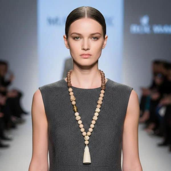 Effortlessly blending timeless charm and practical elegance, this 28-inch Coco necklace is a graceful accessory for any occasion. Weighing just 8 ounces, it’s crafted from smooth cream and chocolate-colored silicone beads — rich, classic tones that evoke warmth and sophistication. Gold accents punctuate the design, adding a touch of luxury without overpowering its understated style. At the heart of the piece lies a large, irregular-shaped pendant that draws the eye and adds character to the silhouette. Its unique form complements the earthy Coco color palette, striking a beautiful balance between organic texture and refined detail. Whether worn with casual daytime outfits or layered into your evening ensemble, this necklace adapts effortlessly while adding subtle flair. Perfect for travel and everyday wear, its lightweight materials and simple Coco color elegance make it a reliable go-to piece. The soft silicone beads offer comfort and durability, while the warm Coco tones make styling a breeze across seasonal wardrobes. With its classic appeal and practical design, this necklace becomes more than just an accessory — it's a reflection of thoughtful style and versatile beauty. So whether you're stepping out for a quick coffee or packing for a weekend escape, this piece promises to carry charm wherever life takes you.