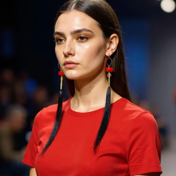 🌺 Add movement, personality, and a hint of mischief to your ensemble with the Long Hair Earrings—designed for those who celebrate individuality and charm. Measuring an impressive 12 inches and weighing only 2 ounces, they offer bold length without sacrificing comfort, making them ideal for extended wear or travel. Their whimsical composition features uneven tassels inspired by the carefree bounce of piggy tails, adding texture and a sculptural twist. Rich brass accents meet vibrant natural red coral beads, bringing depth and warmth to the palette. These elements create a playful harmony between earthy and spirited, vintage and modern. Expertly designed for those with long hair, the tassels intertwine naturally with strands, creating a sultry silhouette that moves with grace. The earrings aren't just seen—they're felt, trailing gently as you move and enhancing your natural elegance. When worn with long hair, their form takes on a fluid rhythm, framing the face and turning every glance into an intentional statement. Each piece is not only fashionable but also expressive, capturing the boldness of free-spirited design with precision. Whether for an art show or a weekend café outing, these earrings elevate your look while celebrating your unique flow. They're more than adornment—they're a gesture of style, storytelling, and beautifully tangled rebellion.