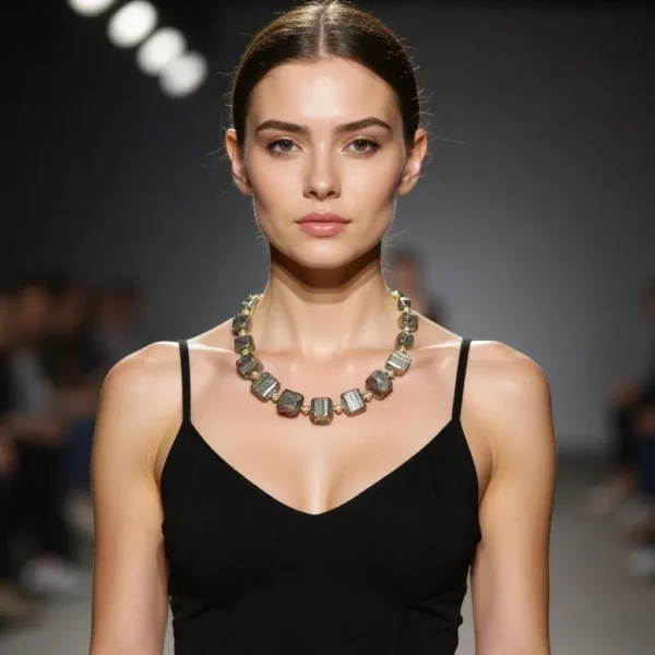 🌑 Discover raw elegance with the Unpolished Pyrite Jewelry Set—a sophisticated union of mineral textures and refined design. Measuring 20 inches and weighing 10 ounces, the necklace makes a bold statement without compromising comfort. Accompanied by matching earrings, this duo offers a complete look that feels both elevated and authentic. The design centers around naturally formed Pyrite crystals left intentionally unpolished to highlight their rugged beauty. Their striking gray platinum hue reflects light with a subtle shimmer, creating a compelling contrast against sparkling Zirconia and warm gold-plated spacer beads. The result is a set that feels organic yet opulent, rooted in nature while styled for impact. Every Pyrite crystal in this ensemble is a testament to individuality—each formation slightly unique, celebrating the unpredictable artistry of the earth. The stones are unpolished with purpose: it’s a deliberate choice in preserving the raw spirit of these stones, making each piece one-of-a-kind. Historically revered as protective talismans, Pyrite is said to shield against environmental pollutants, adding a layer of meaning to its visual allure. Whether worn for symbolism or style, this jewelry set brings grounded glamour to your collection. It’s a celebration of contrasts—raw and refined, ancient and modern, serene and stunning.
