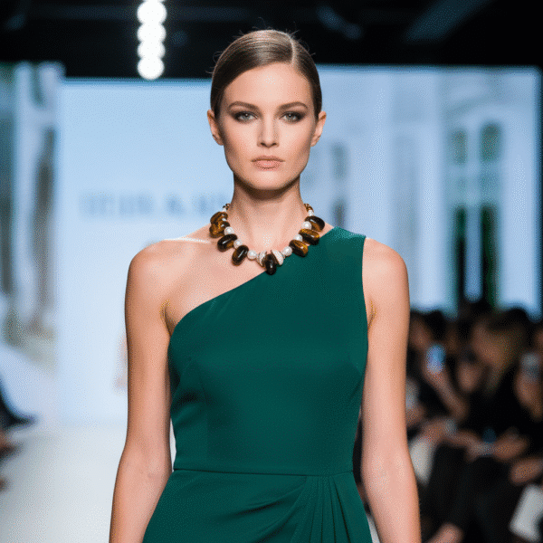 This 17-inch necklace is a tribute to chatoyant transformation and quiet power.
