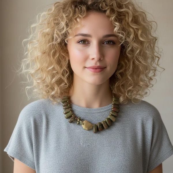 Honey 0369238 is crafted with reverence for nature and history. This 18-inch necklace is a tribute to the enduring beauty of the Appalachian landscape. Each polished Unakite bead—an earthy fusion of green epidote and pink feldspar—is carefully selected for its rich, mottled texture. The red pigments within the stone are thoughtfully echoed by the red cord threading the necklace, creating a warm, harmonious palette. Unakite was first discovered in the Great Smoky Mountains, a region steeped in Cherokee heritage and geological wonder, straddling western North Carolina and eastern Tennessee. Golden accent beads flank a central bee ornament, symbolizing industriousness and the sweetness of life. In ancient cultures, bees were revered as messengers between worlds and guardians of sacred knowledge. This piece channels that legacy, offering a wearable talisman of transformation and abundance. Weighing 12 ounces, the necklace carries a satisfying heft, grounding the wearer in both style and symbolism. Whether worn as a statement piece or a subtle nod to nature’s artistry, it evokes the golden warmth of Honey—its color, its spirit, and its timeless allure. Let this necklace be your daily drop of Honey, a reminder of the sweetness found in resilience, craftsmanship, and the quiet hum of history.